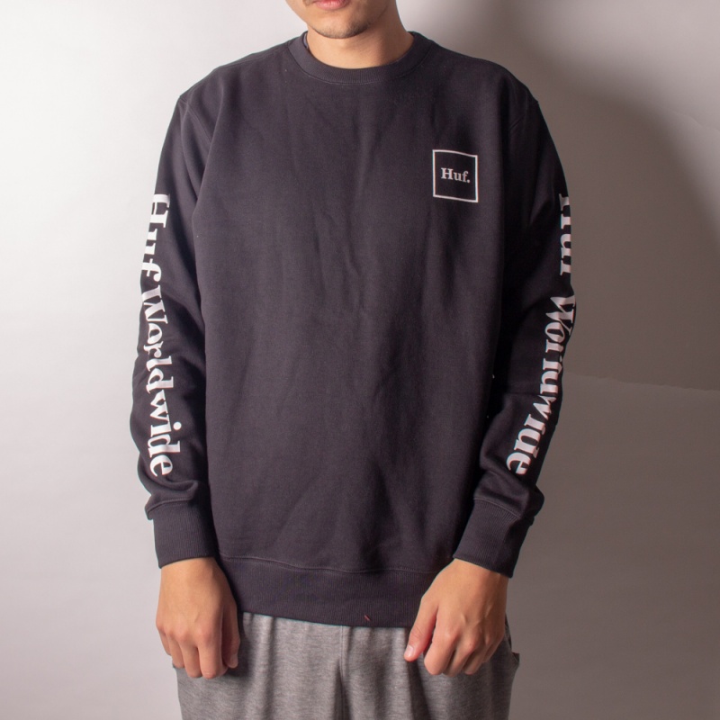 Moletom Crewneck Huf Essentials Domestic Preto